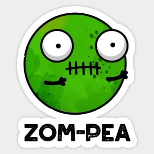 Zom-pea Cute Halloween Zombie Pea Pun Sticker